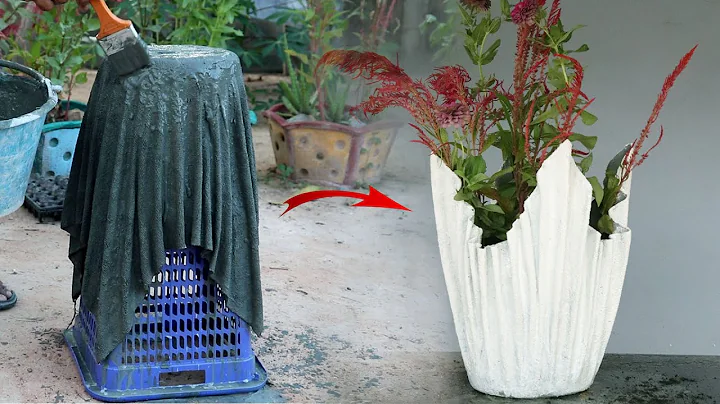 Pot - Creative ideas from towel and cement - how to make a beautiful flower pot