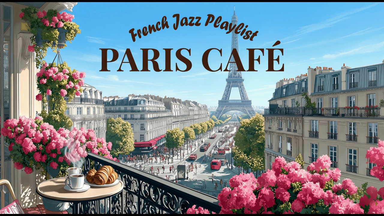 Relaxing French Jazz Music Playlist ☕ Morning Coffee | Romantic Paris Balcony 🌸