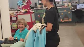 Lincoln Public Library hosts Wild Times Exotics and Dolly Parton the skunk
