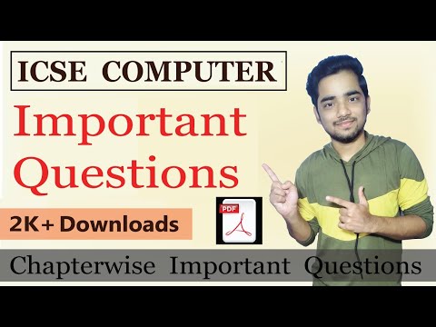 Computer Important Questions Icse class 10| Computer Important ...