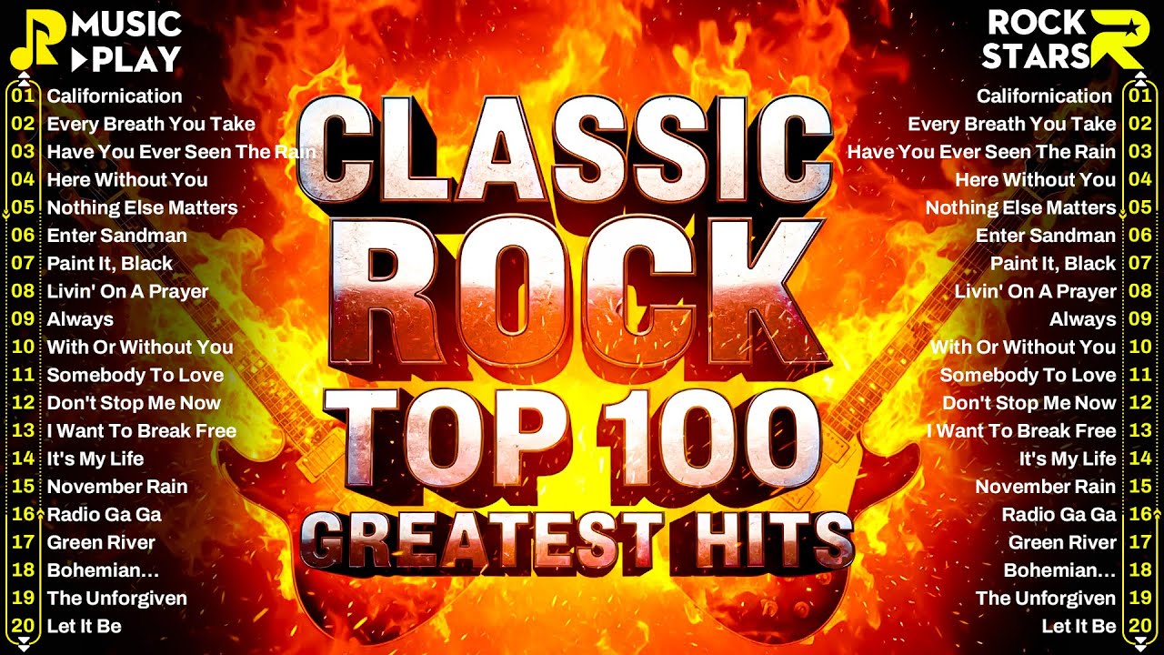 Top 100 Classic Rock Songs Of All Time 💥 Queen, Guns N' Roses, Pink Floyd, The Beatles, Bon Jovi, U2