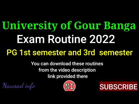 University of Gour Banga pg exam routine 2022 @Nawsad Info