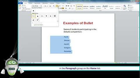 Adding Bullets and Numbers-Class 4-Chapter 3-Formatting in MS Word 2010-Part 7