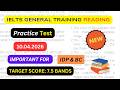IELTS reading practice test 2026 with answers general training
