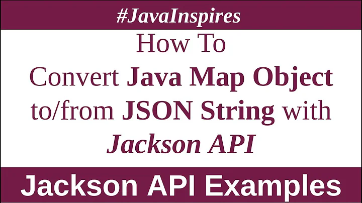 How To Convert Java Map Object to/from JSON String using Jackson API | Java Inspires