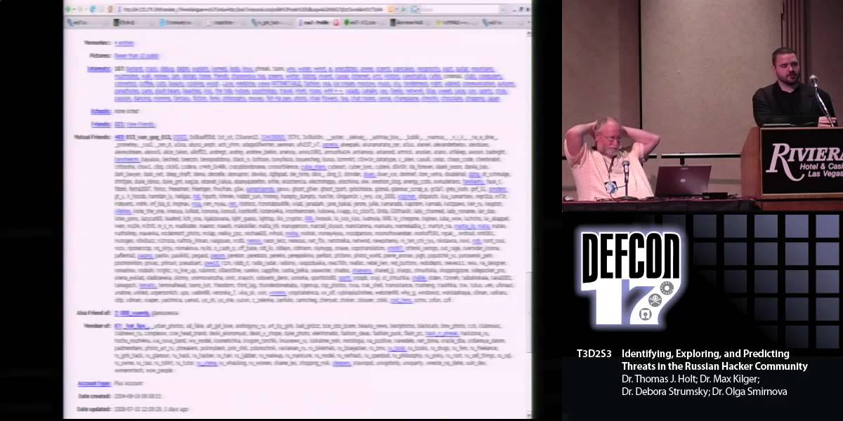 DEF CON 17 - Holt and Panel - Predicting Threats in the Russian Hacker Community