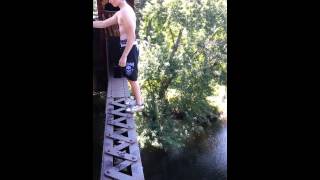 Harvard MA Bridge Jump 30 Feet Backflip 2