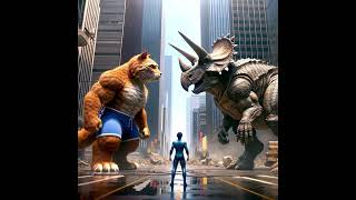 Cat vs dinosaur #funny #cartoon #cat #animation #animals #movie