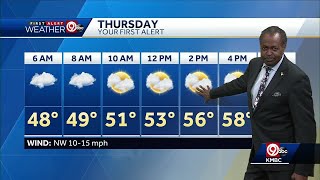 Cooler, but quiet for Thursday
