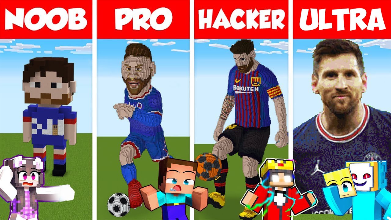 Minecraft NOOB vs PRO vs HACKER: SICHERSTER MESSI BAU CHALLENGE ⛏