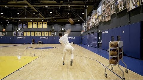 Steph Curry Makes 5 Full Court Shots In A Row (Second Angle)