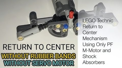 LEGO Technic Return to Center Mechanism using M-Motor and Shock Absorbers (No Rubber Bands!)