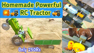 How to make simple and powerful RC tractor at home|easy way to make tractor|