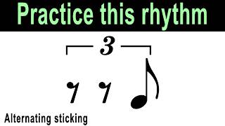 Syncopated Triplet 8th Note Rhythm Exercises @ 80 bpm 80bpm Eighth Note Drum Pattern Syncopation Lesson