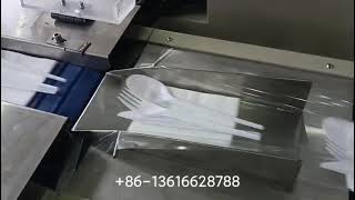 biodegradable disposable cutlery set spoon fork knife tissue 4 in 1 automatic packing machine