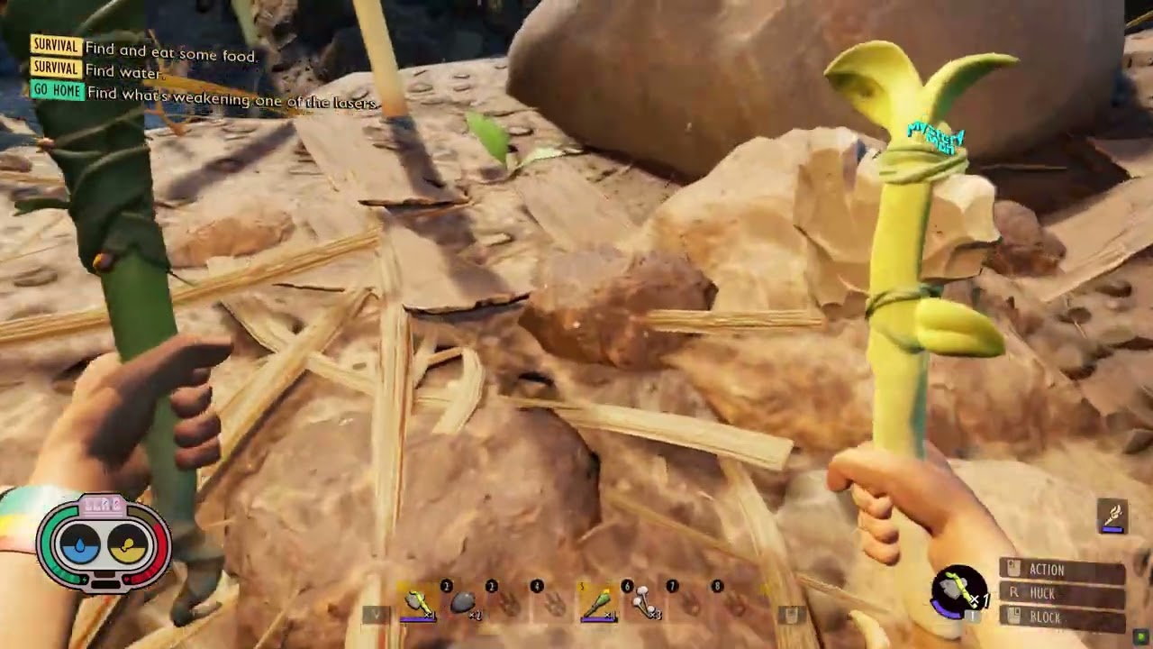 Grounded Guide Craft a Pebble hammer | Spring location | plants fiber location