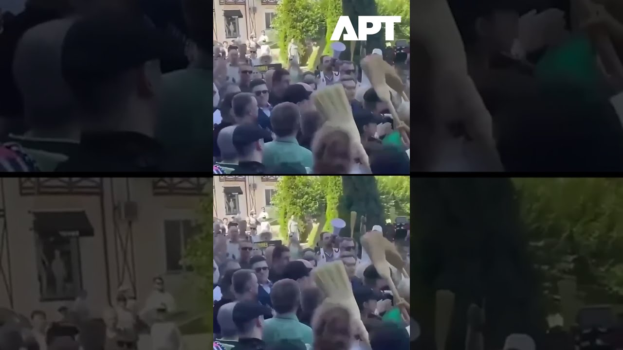 MOMENT Bring The Brooms Moldova PM Chased Out By Angry Locals APT
