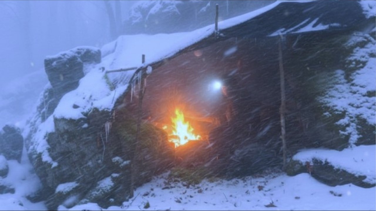 Surviving the WORST Blizzard EVER with My Dog in Our Cabin House | The Most Violent Blizzard Eve