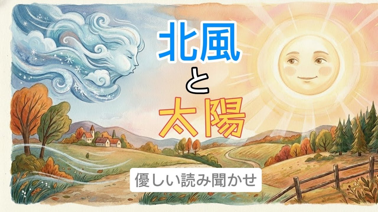 【寝かしつけ】北風と太陽｜どっちがすごい？やさしい読み聞かせ(世界の童話)