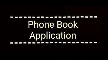 Phone Book Application Project