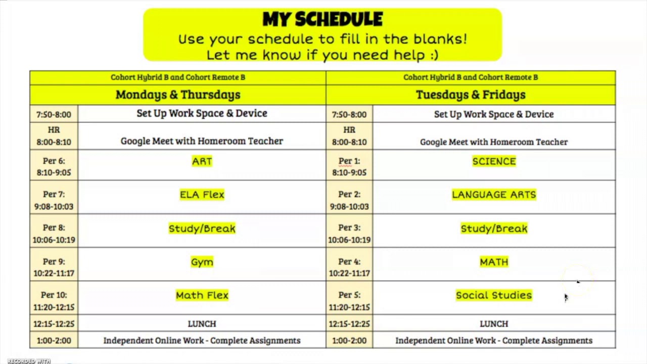 Ms. Carr Teaches You How to Read Your Schedule! - YouTube