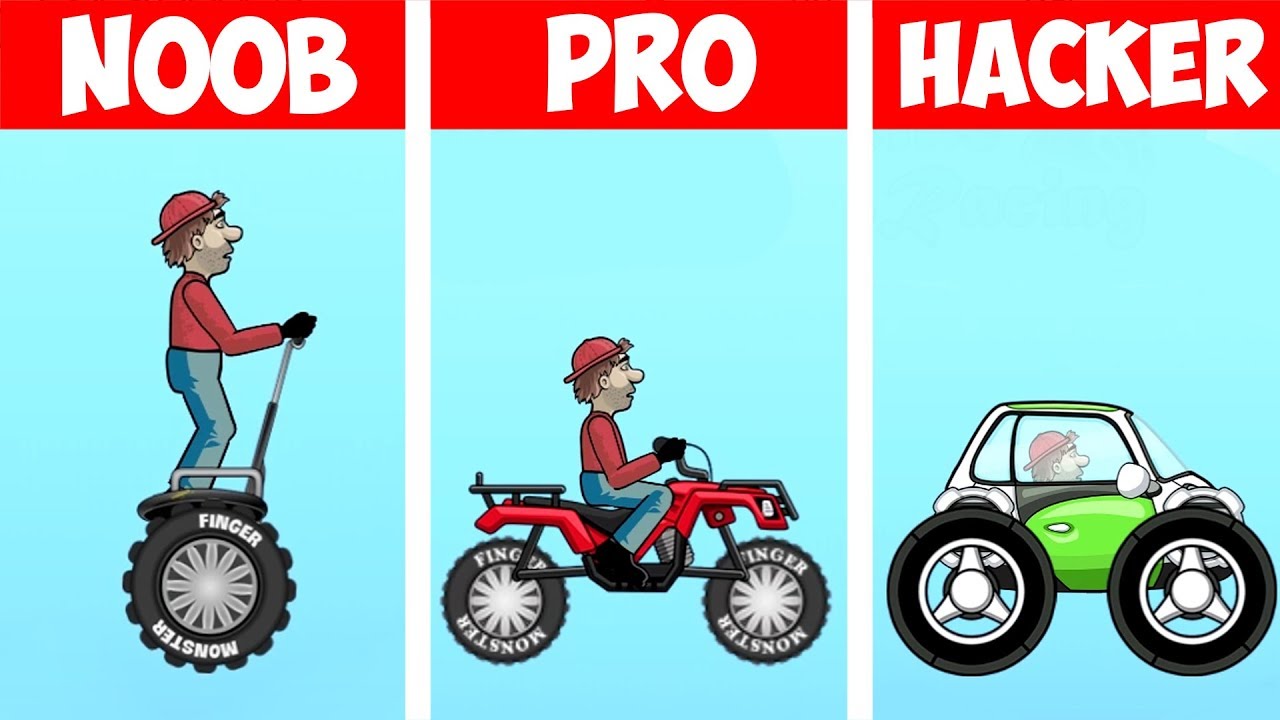 NOOB vs PRO vs HACKER in BEACH - Hill Climb Racing