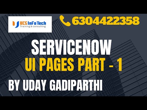 ServiceNow UI Pages explained in detail by Uday Gadiparthi.Contact us at 6304422358