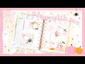 plan with me: cutesy + spooky pink halloween spread 👻💗 (classic vertical happy planner)