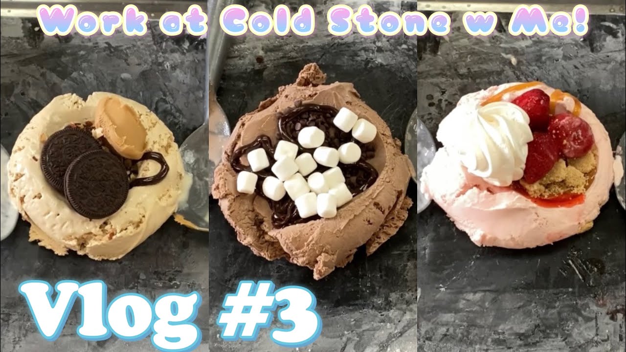 work vlog #3 // rainy day at cold stone // ASMR