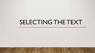 TOOLS OF WORD PROCESSOR-selecting the text