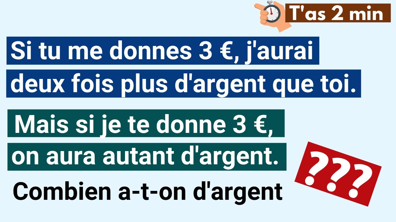 COMBIEN ai-je d'argent ?