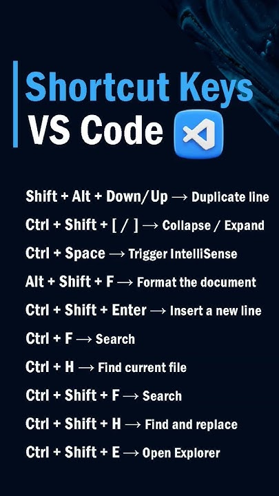 shortcut keys in visual studio #coding #vs code - YouTube