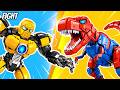 Ultimate Spider Man Dinosaur vs Spider Man Mech showdown in LEGO! | RINO Bricks