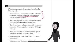 Sat practice test 7 Question 33 module 1 Reading & Writing 