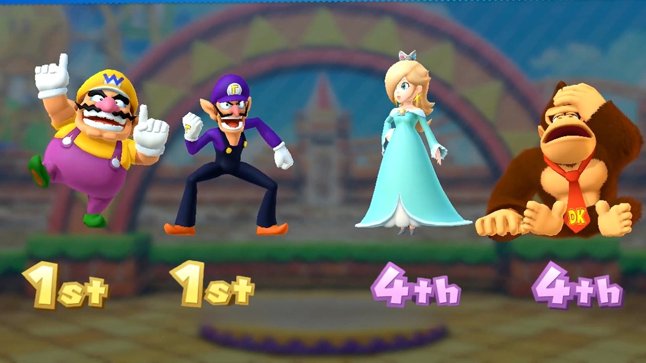 Mario Party 10 Minigames: Waluigi vs Donkey Kong vs Wario vs Rosalina