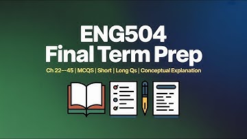 📘 ENG504 Final Term Preparation | Chapters 22–45 | MCQs, Short & Long Questions + Conceptual Guide