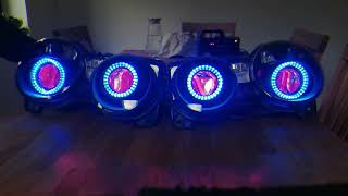 Jaguar S Type Custom LED Quad Halo modified Projector Headlights