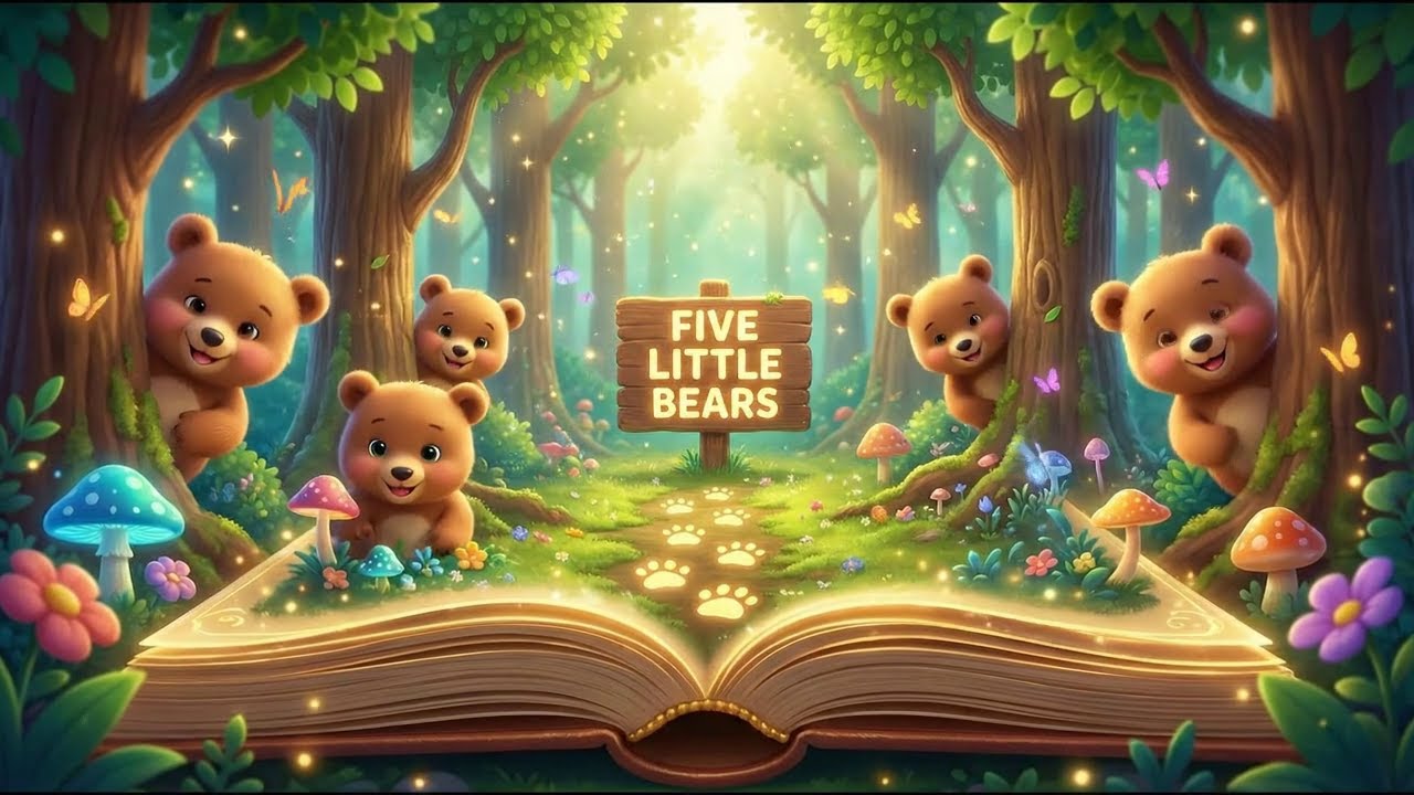 Five Little Bears 🐻 | Counting Song for Kids | Fun Nursery Rhyme & Learning