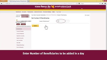 SET NUMBER OF BENEFICIARIES LIMIT FOR CORPORATE LEVEL