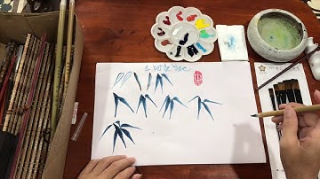 Học vẽ thủy mặc| vẽ Trúc| bài 1