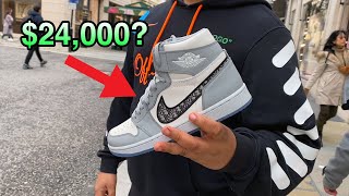 HE HAS THE $24,000 DIOR JORDAN 1s!