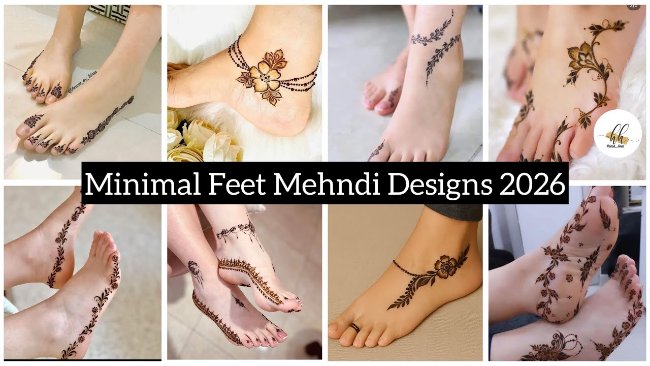 Minimal Feet Mehndi Designs 2026 | Modern & Trendy feet mehndi Ideas
