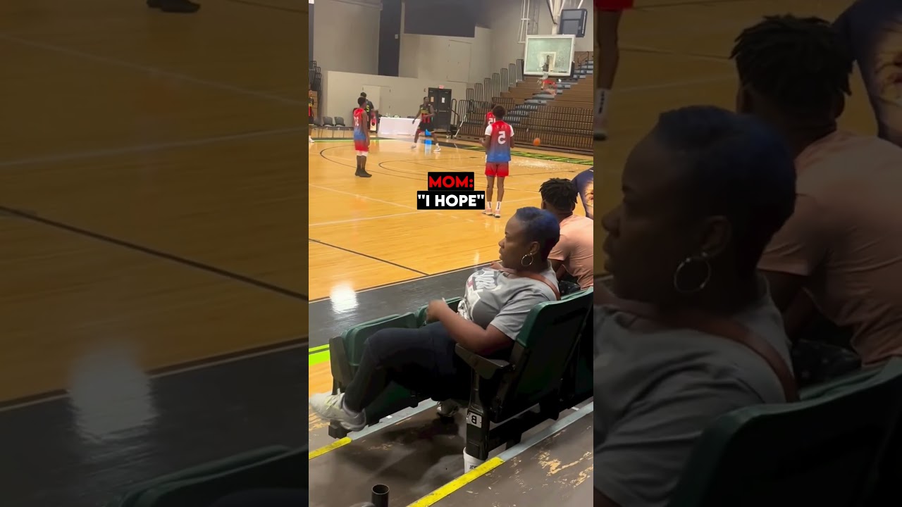 His mom was terrified of this dunk 😭 #basketball #dunk #hoops
