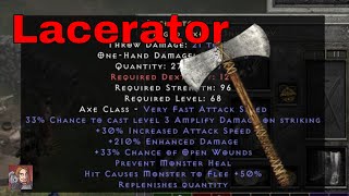 D2R Unique Items - Lacerator Winged Axe