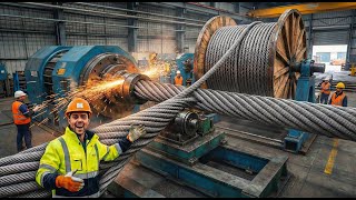Inside a Massive Steel Cable Manufacturing Factory | Giant Wire Rope Making | Full Process