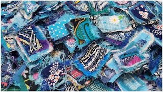 Making Fabric Clusters to use as tag toppers & page tabs in junk journals, using tiny fabric scraps.