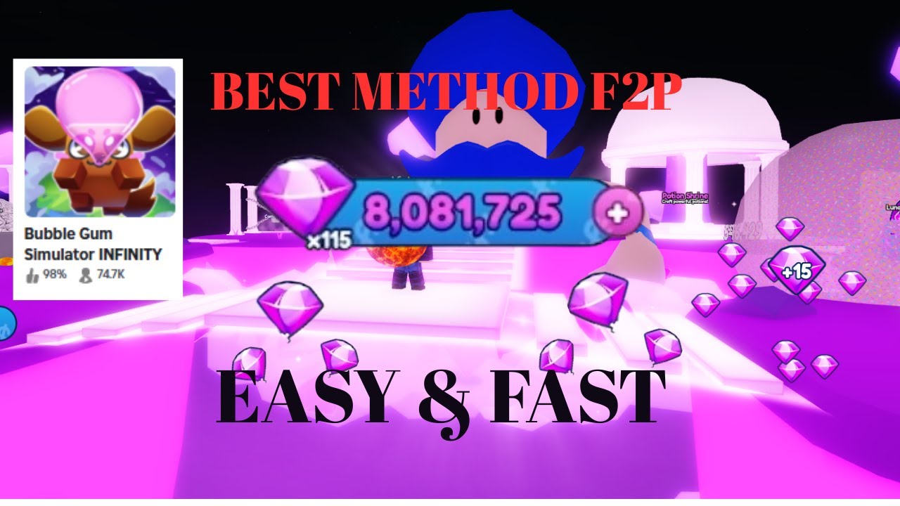 Bubble Gum Simulator Infinity Gem Method Farming Gems SO FAST | Roblox