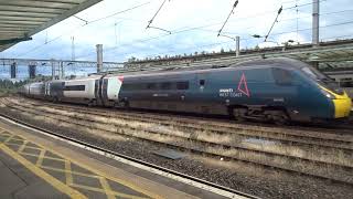 The Class 390 'Pendolino' Avanti West Coast No.390005 'City of Wolverhampton' arrives at Carlisle.