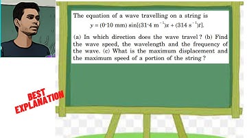 The equation of a wave travelling on a string is y = (0.10 mm) sin[(31.4 m − 1)x + (314 s − 1)t].