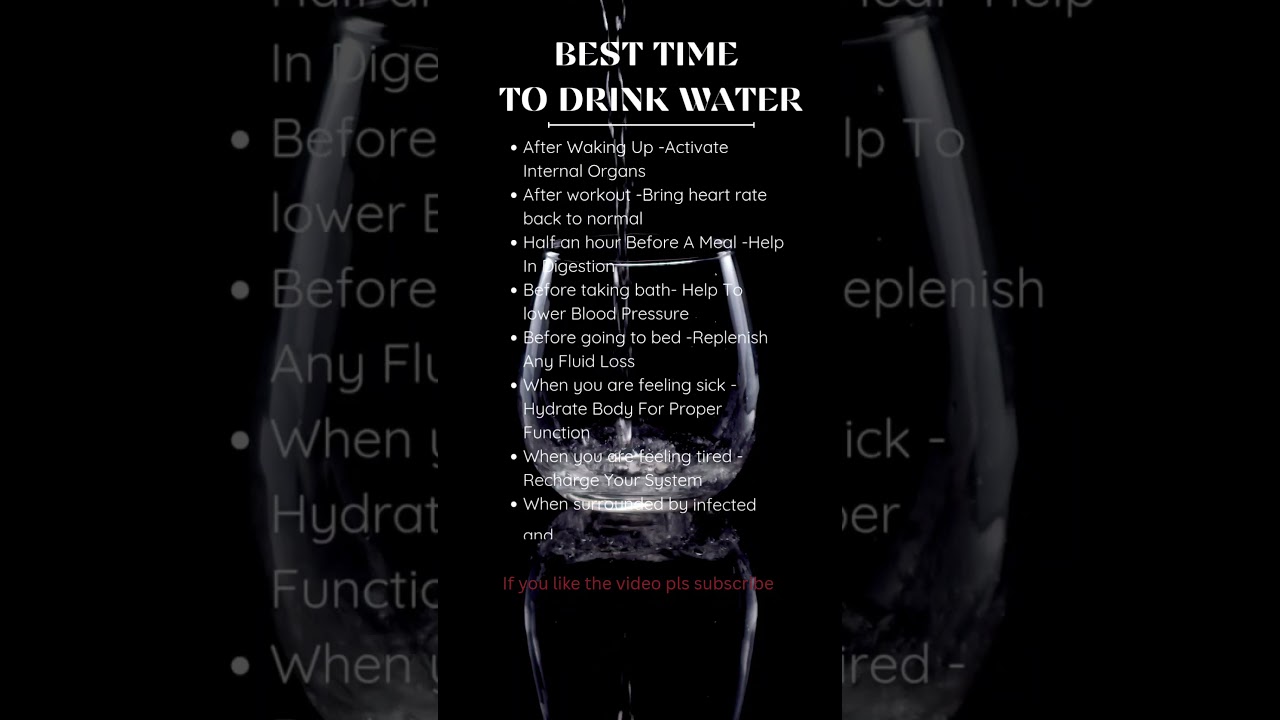 best time to drink water 